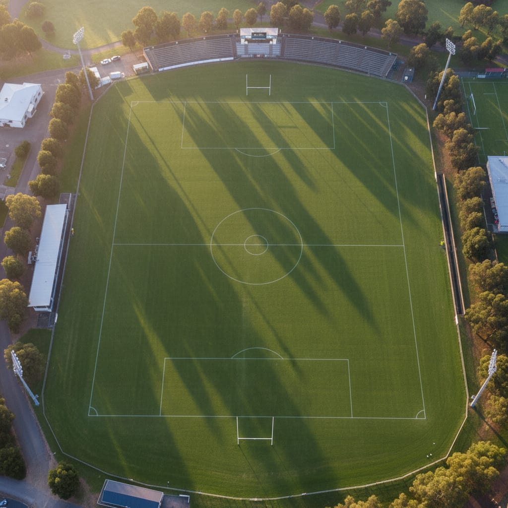 Aerial view of a football ground